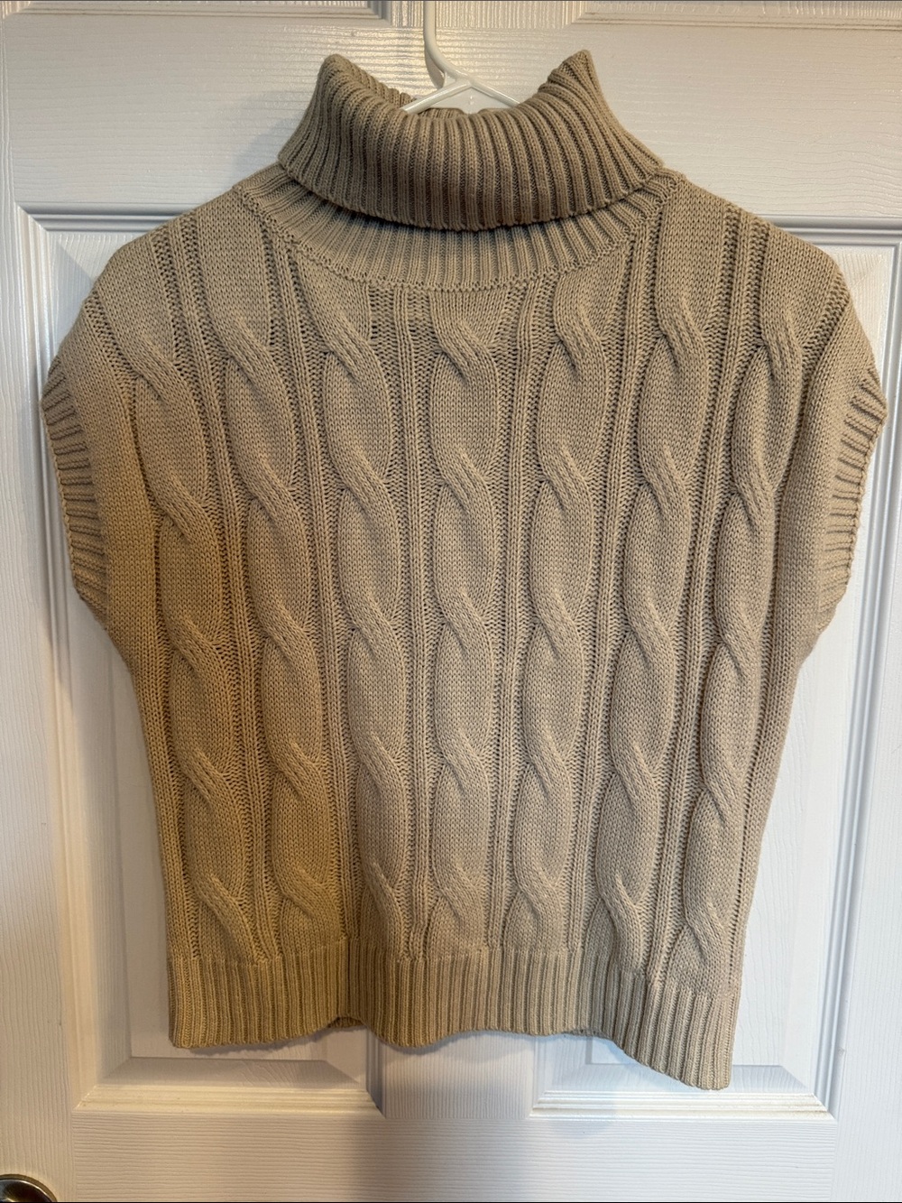 Sleeveless Cable Knit Turtleneck Sweater